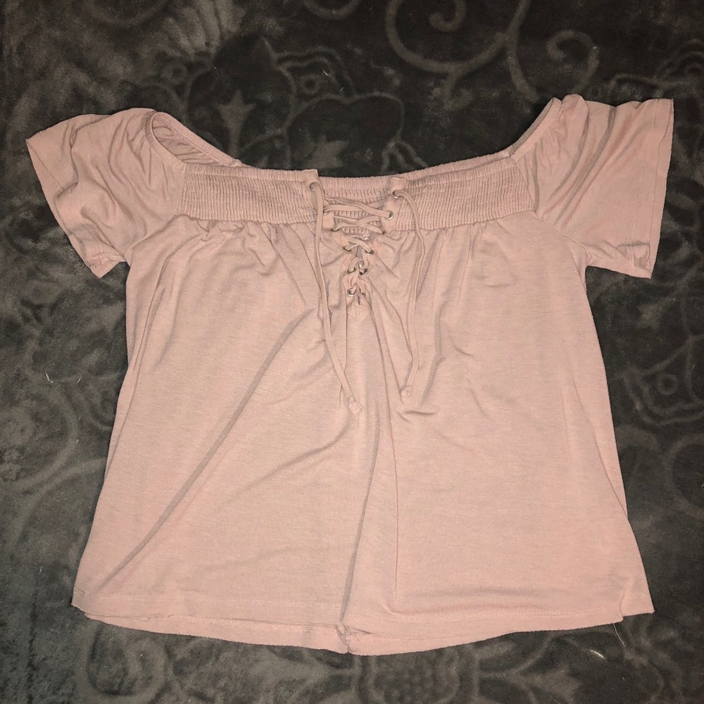 Off the shoulder tie up top